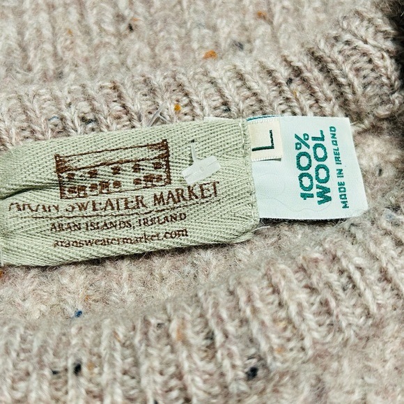 Aran Sweater Market Ireland Irish Pure Wool Chunky Knit Sweater Blush Pink - Picture 4 of 6